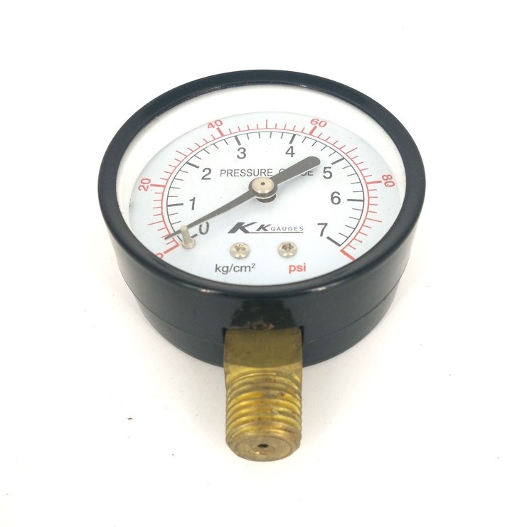 Đồng hồ đo áp lực nước mặt 63mm, nối ren ngoài 13mm