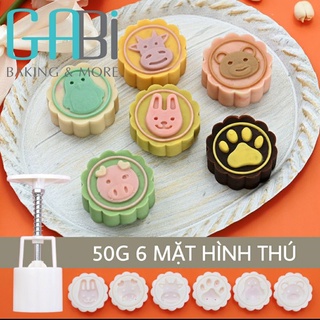 Khuôn trung thu lò xo 50g 6 mặt hình thú