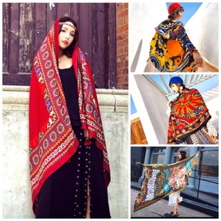 Khăn choàng boho đi biển, khăn choàng thổ cẩm, phong cách vintage hàng sẵn