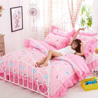 Set ga phủ giường phối ren