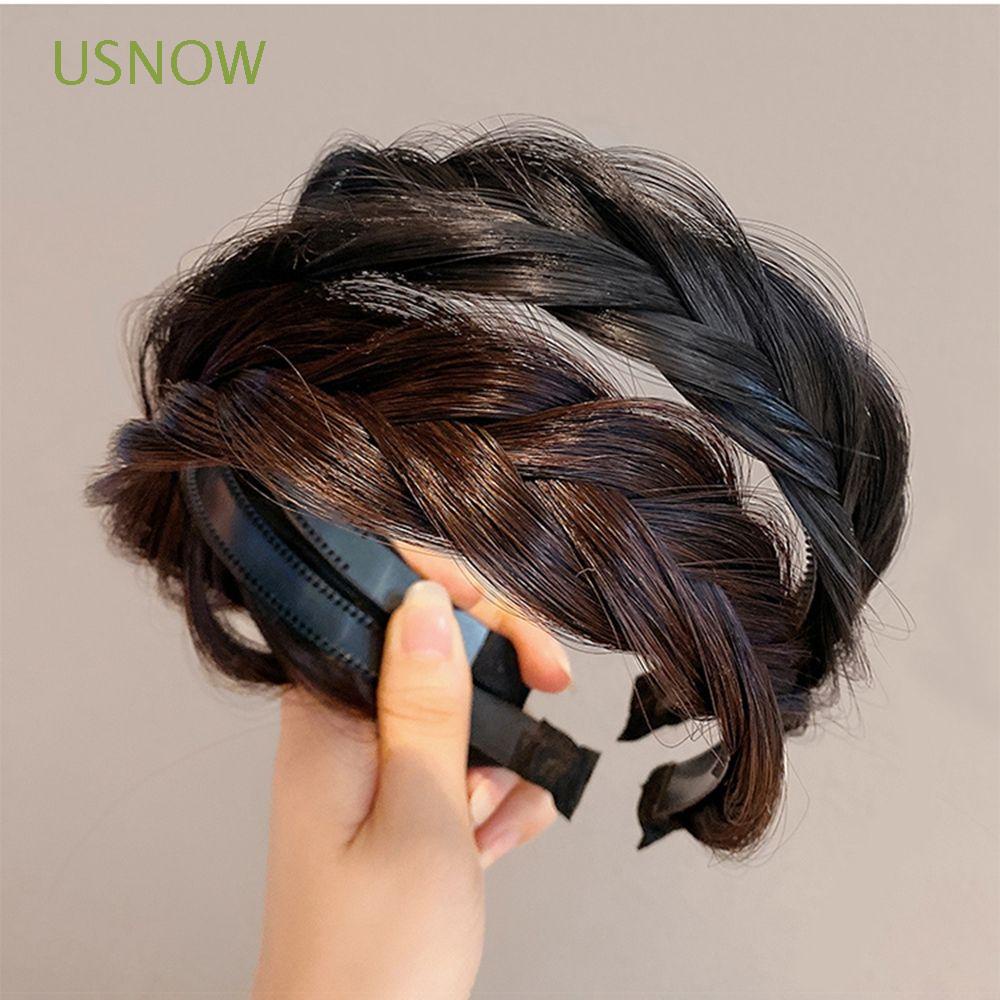 Băng Đô Rửa Mặt Dạng Tóc Giả Bện Xoắn Bản Rộng Ngọt Ngào Cho Nữ