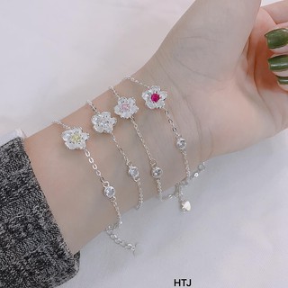 Vòng tay nữ lắc tay bạc hình hoa mai bạc ta cao cấp [vong bac nu]