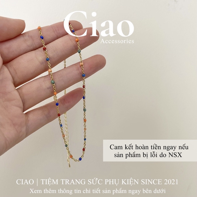 [HOẢ TỐC 1H] Dây chuyền/ Vòng cổ chuỗi hạt nhân tạo phong cách trendy cổ điển Mia &amp; Mie Ciao