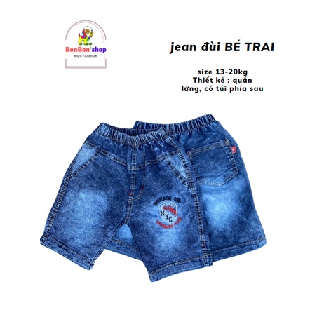 (13-35kg)quần jean đùi lửng cho bé trai mềm đẹp