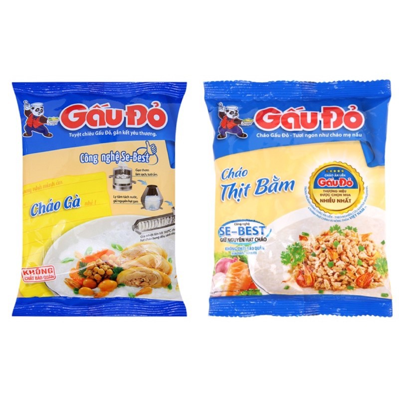 Combo 5 gói Cháo thịt bằm Gấu Đỏ gói 50g