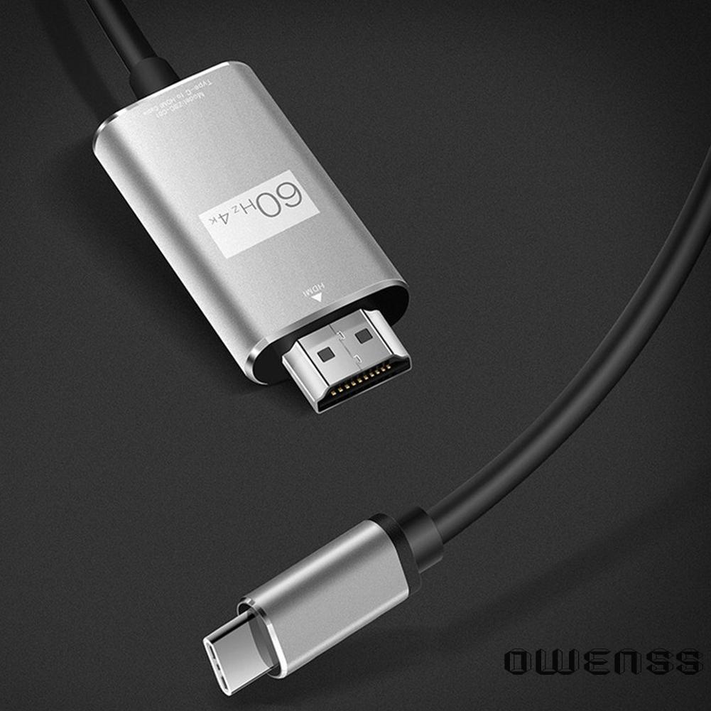 （Owenss）  1.8m USB 3.1 Type C to HDMI-Compatible 2.0 Cable Male to Male for MacBook Phone