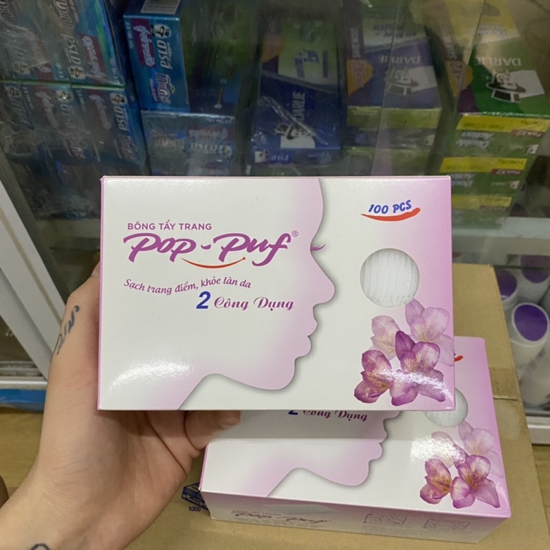 Bông tẩy trang Pop-Puf hộp 100 miếng