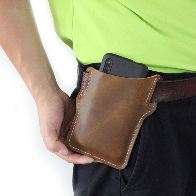 Túi Da PU Đựng Điện Thoại Đeo Hông Cho Nam