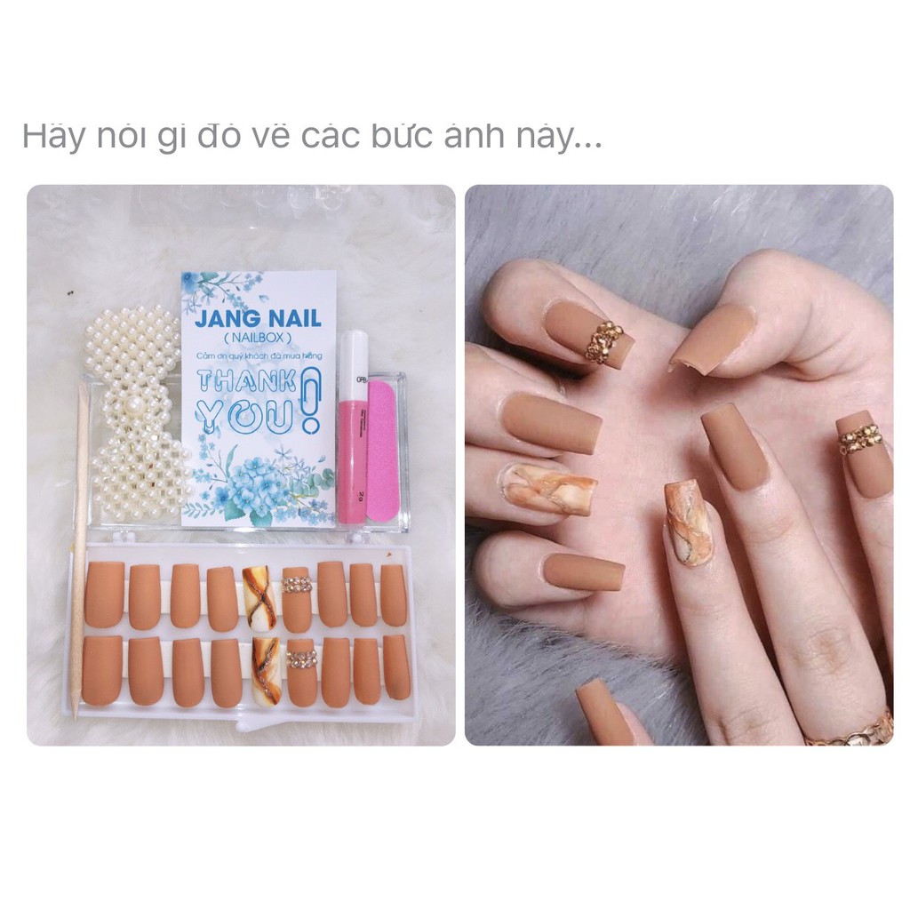 (SALE 50% +Kèm quà tặng) Bộ 24 Móng tay giả giá rẻ / Nailbox / Móng úp thiết kế ( kèm keo và dũa)