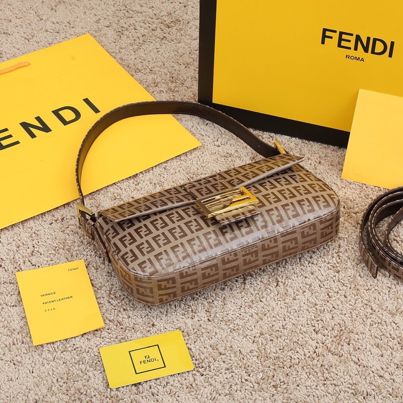 Túi sát nách thiết kế thời thượng phong cách retro da thật cao cấp Fendi