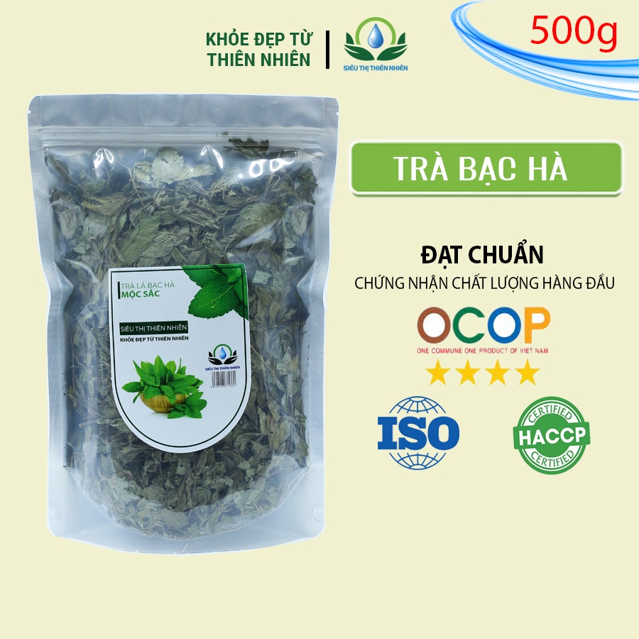 Trà Lá Bạc Hà 500g SIÊU THỊ THIÊN NHIÊN Sấy Lạnh Hỗ Trợ Giảm Stress, Cải Thiện Giấc Ngủ, Hơi Thở Thơm Mát