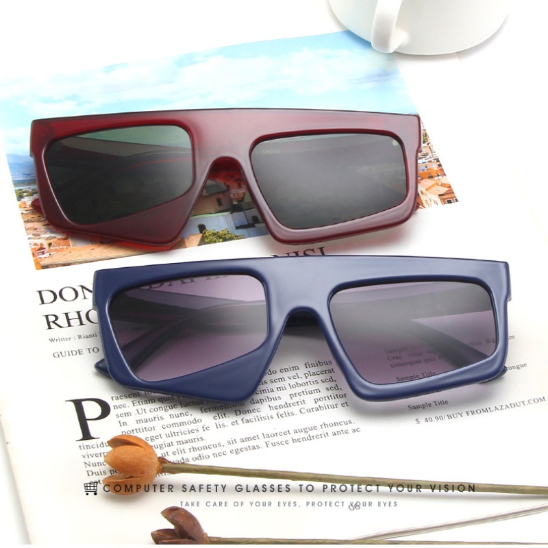 Kính Mát Thiết Kế Không Đối Xứng Phong Cách Retro Thời Trang Cho Nam Và Nữ