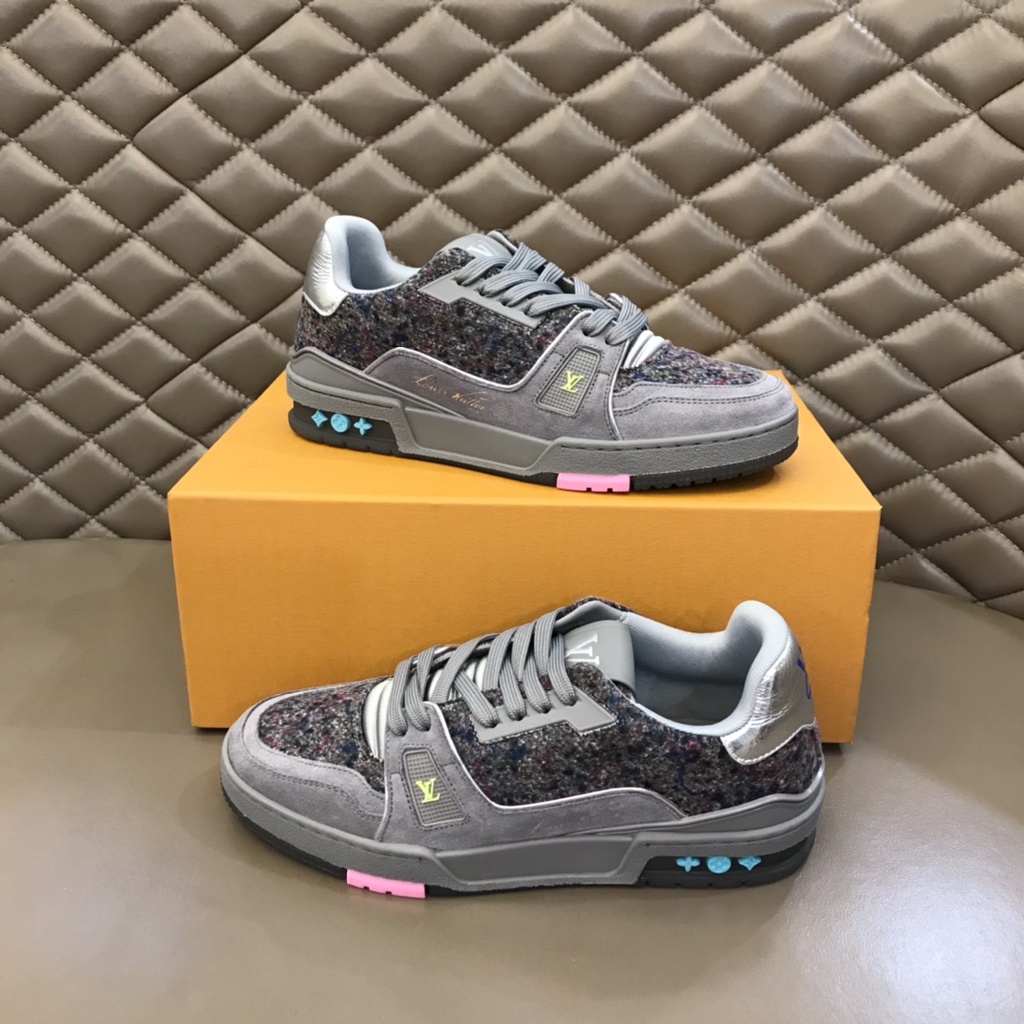 Giày thể thao nam thời trang da thật Louis Vuitton LV kiểu dáng và họa tiết cá tính
