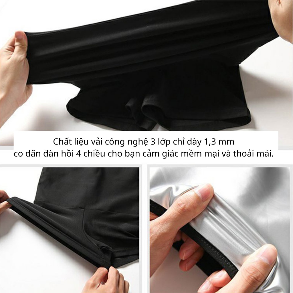 [ Dáng lửng - Loại 1 ] Quần Đổ Mồ Hôi Giảm Mỡ Bụng HelloGym, Quần Sinh Nhiệt Giảm Mỡ Bụng Tráng Bạc Nano Nhật Bản | BigBuy360 - bigbuy360.vn