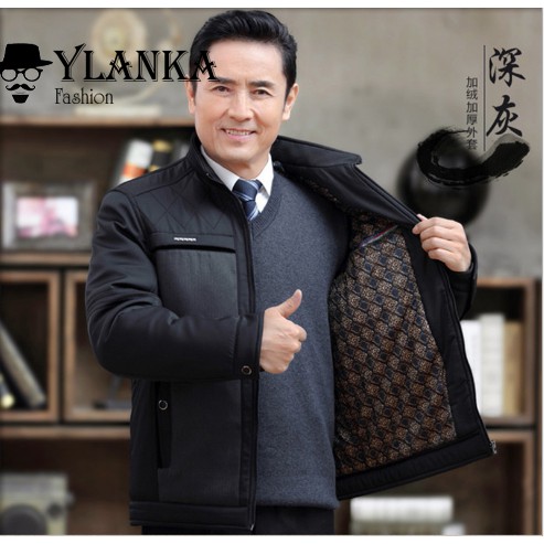 Áo khoác trung niên - áo khoác lót lông dày dặn cho bố