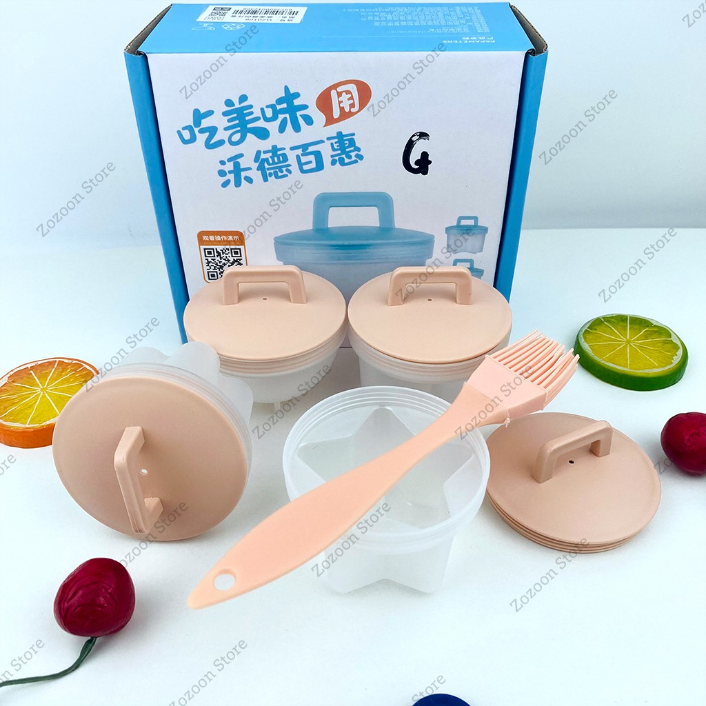 Khuôn làm bánh cho bé, khuôn hấp trứng tạo hình đáng yêu bộ set 4 khuôn hàng loại 1 - Zozoon Store