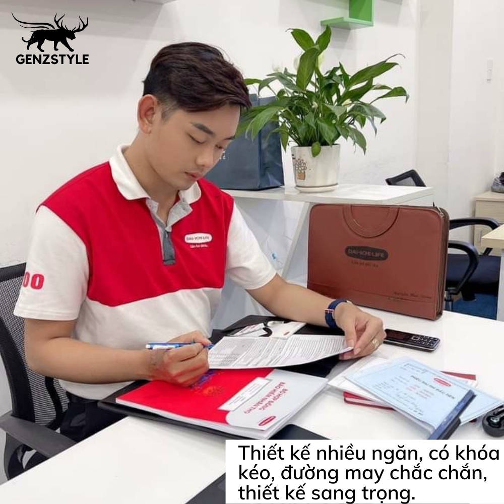 Cặp đựng tài liệu Hồ Sơ Ipad giấy A4 cầm tay nữ/nam đa năng siêu nhẹ