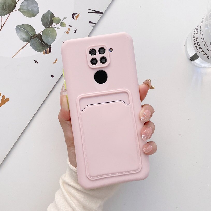 Ốp điện thoại silicone có ngăn đựng thẻ cho Xiaomi Redmi Note 10 Pro Max Note10 10S 8 8A 7A K40 Pro Poco F3