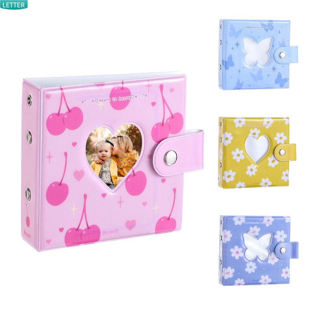 Album Ảnh Họa Tiết Bướm Và Trái Tim Bằng Nhựa PP 20 Tờ 3 inch Nhiều Màu Sắc Dùng Để Trang Trí Nhà