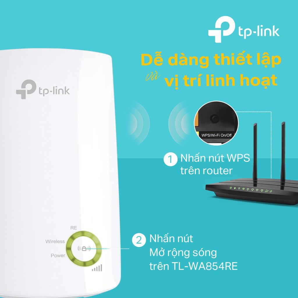 Bộ mở rộng wifi  Tp link TL-WA854RE tốc độ 300Mbps . Chính hãng, BH 24 tháng