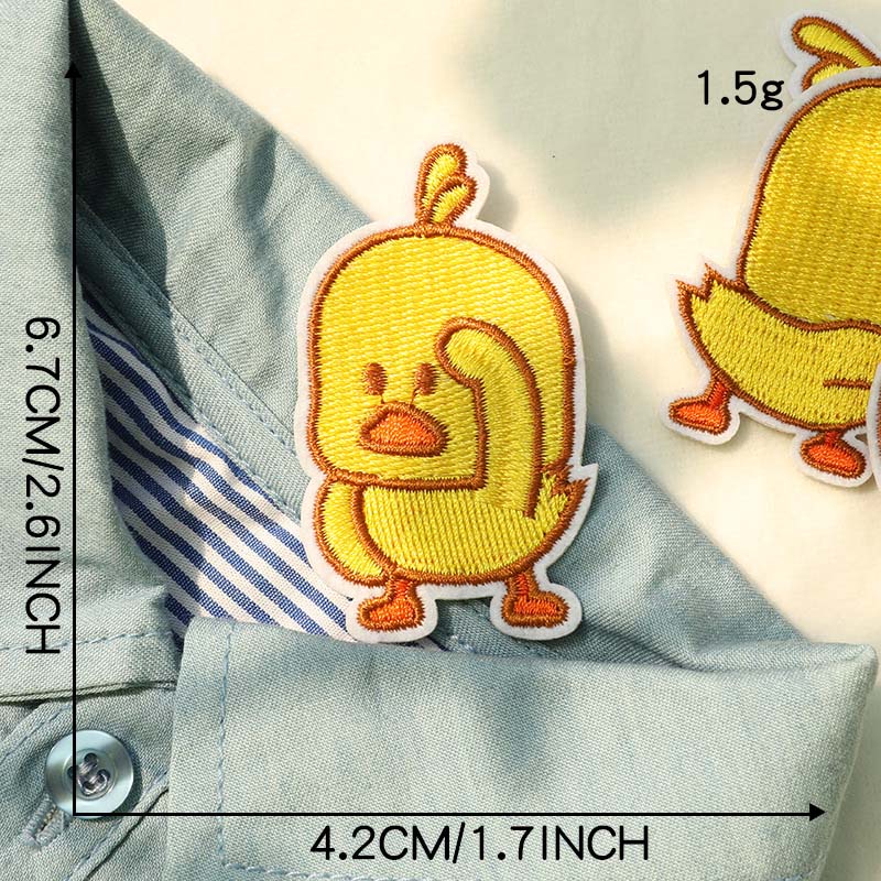 Sticker Ủi Thêu Hình Vịt Vàng Hoạt Hình Dễ Thương