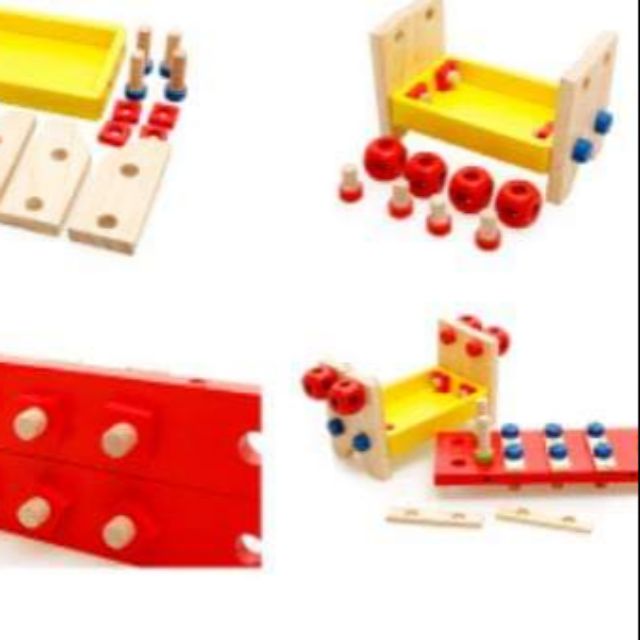 Bộ ghế lắp ốc vít bằng gỗ
