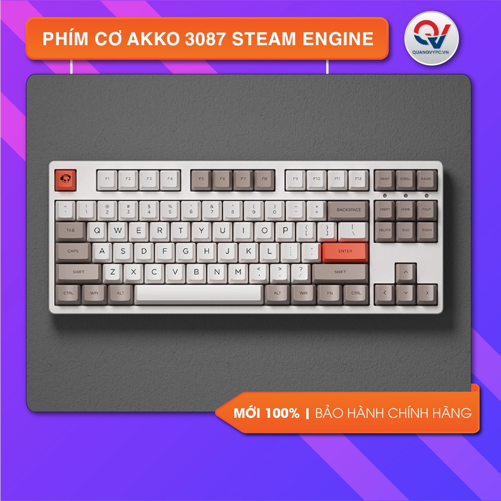 [Mã 33ELSALE hoàn 7% đơn 300K] Bàn phím cơ Akko 3087 V2 Steam Engine Chính Hãng 100%