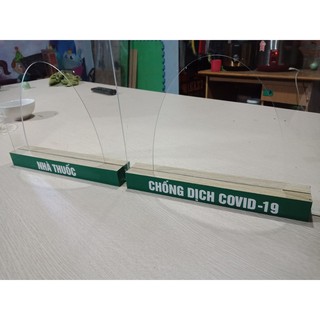 Combo 3 tấm mica chắn giọt bắn 30x60cm (1 tấm có lỗ, 2 tấm không lỗ, đế gỗ)