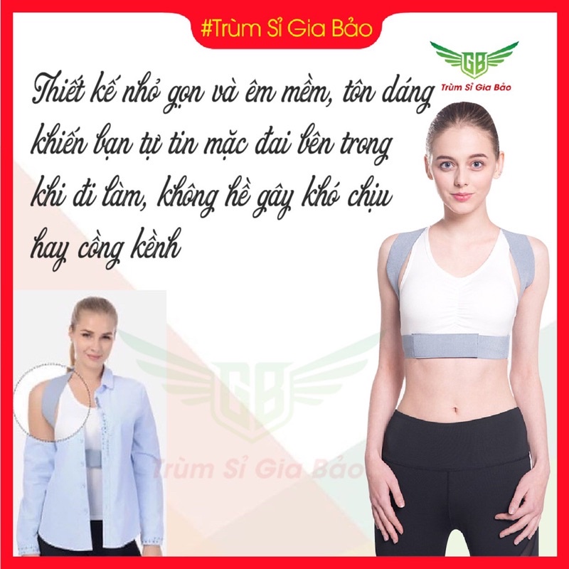Đai chống gù lưng nam nữ chính hãng, đai cho người lớn trẻ em thông minh tặng kèm 2 tấm trợ lực.