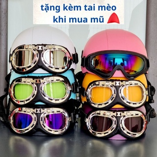 Mũ bảo hiểm phượt nửa đầu thời trang Napoli sơn trơn nhám cao cấp, nón bảo hiểm kèm kính nhiều màu