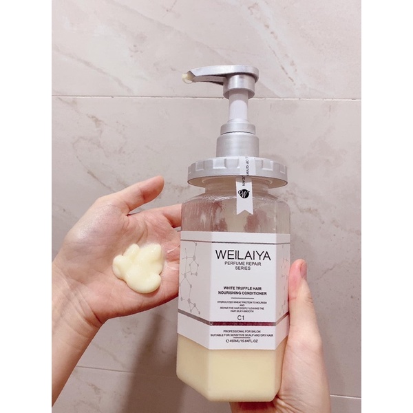 Bộ dầu gội phục hồi đa tầng Nấm Truffle Weilaiya 450ml + Túi + Hộp + Test mini