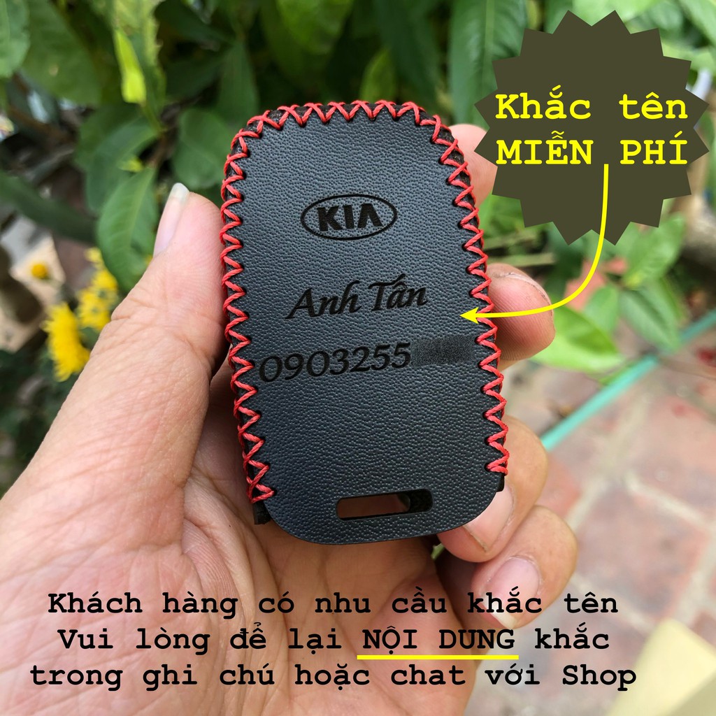 Bao Da Chìa Khoá KIA cerato, K3, K5, Seltos, Soluto, Morning, Sorento, Rondo handmade Da Thật 006