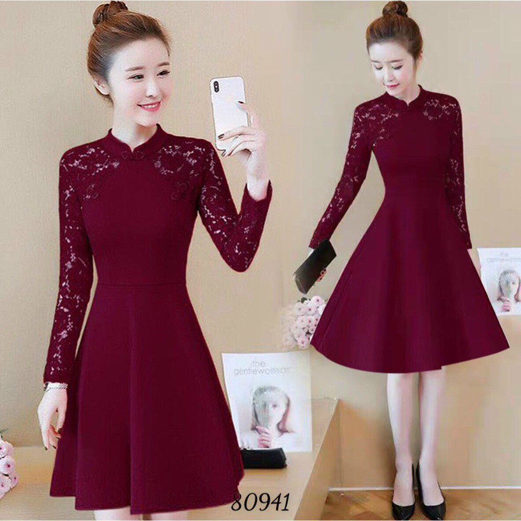 ĐẦM XÒE UMI PHỐI REN NỮ CỰC XINH DÀNH CHO CÁC NÀNG