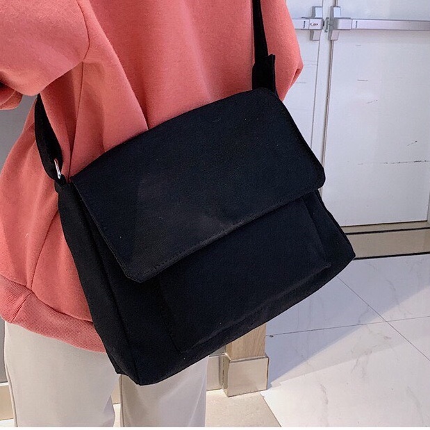 Túi đeo chéo HAZIN trơn cao cấp đi học đi chơi đựng vừa khổ a4 phong cách unisex phù hợp cả nam và nữ HZ62