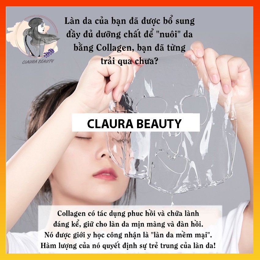 [CHÍNH HÃNG] Mặt Nạ Thuỷ Tinh Dạng Thạch Collagen 24K BIOAQUA Trong Suốt , Mặt Nạ Cấp Ẩm, Trẻ Hoá Da,CLAURA BEAUTY