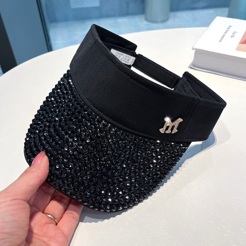 Nón Lưỡi Trai Hở Chóp Đính Đá Phong Cách Thể Thao Dành Cho Nữ