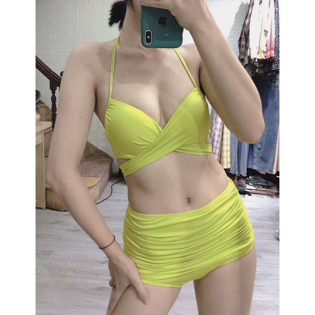 Bikini hai mảnh siêu đẹp vàng chanh siêu đẹp mới nhất ( Ảnh chụp thật 100%)