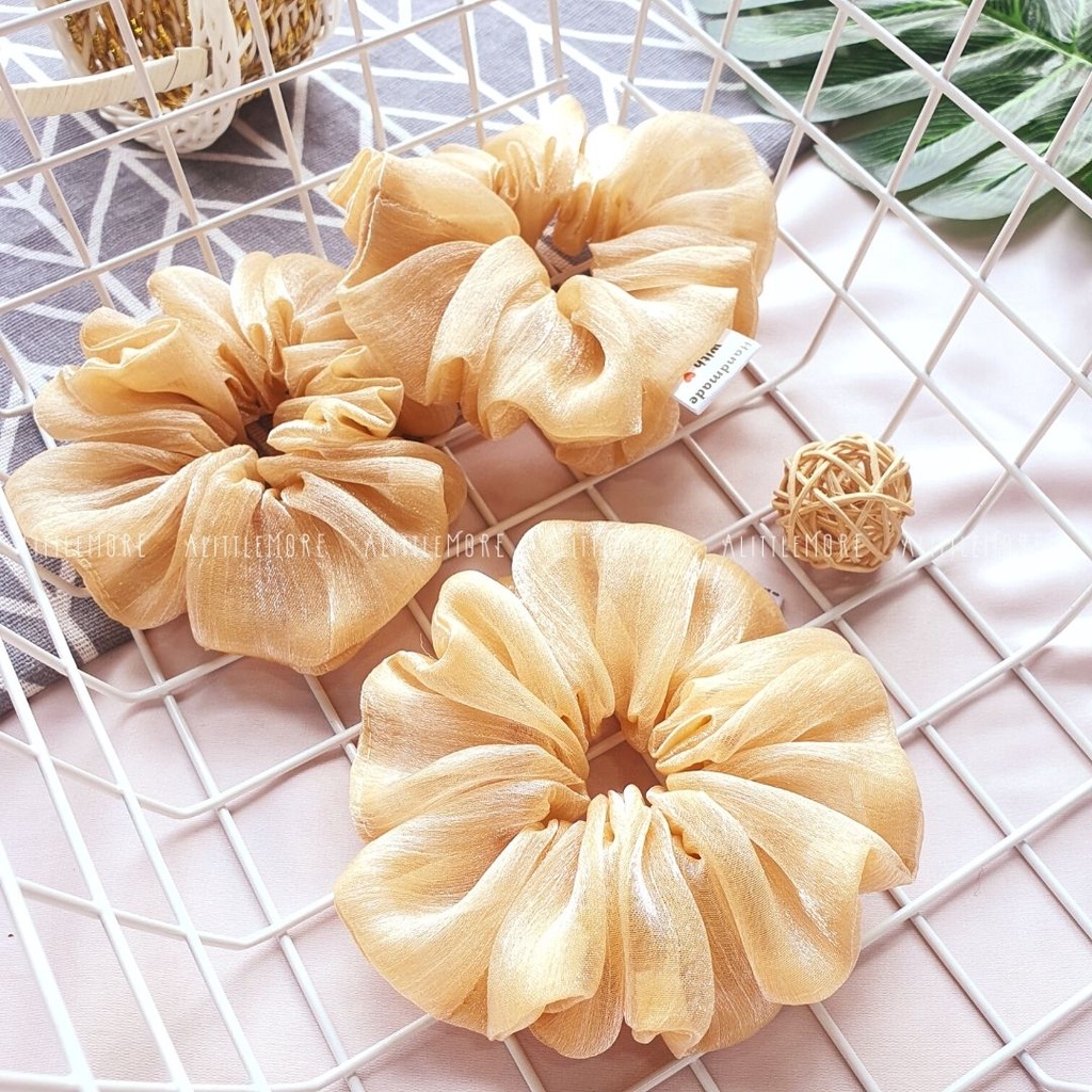 Dây Buộc Tóc Scrunchies Organza Tơ Gân AlittleMORE Xinh Tươi Rạng Rỡ Nắng Hè Cột Tóc Đẹp
