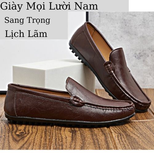 Giày Lười Nam Cao Cấp,Giày Mọi Công Sở  Siêu Mềm Siêu Êm Dáng Trẻ