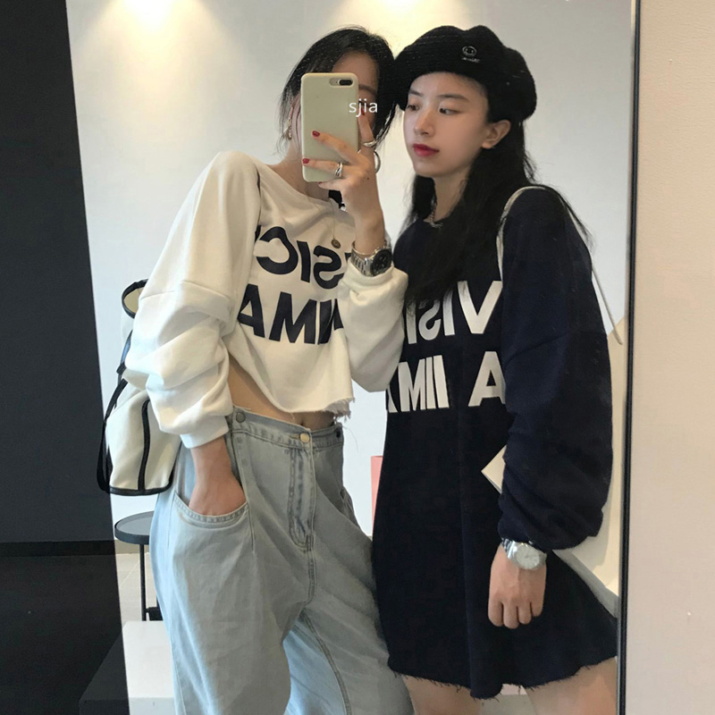 Áo thun dáng rộng lưng cao phong cách thời trang hàn quốc