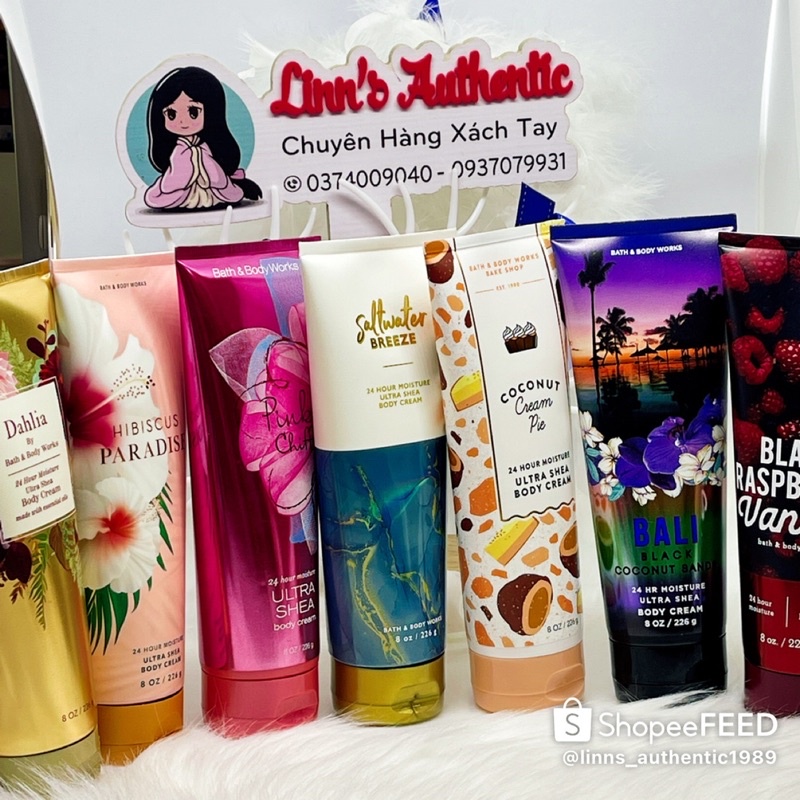 AUTH BILL CHỌN MÙI KEM DƯỠNG THỂ ĐẬM ĐẶC LƯU HƯƠNG - BODY CREAM BATH &amp; BODY WORKS USA