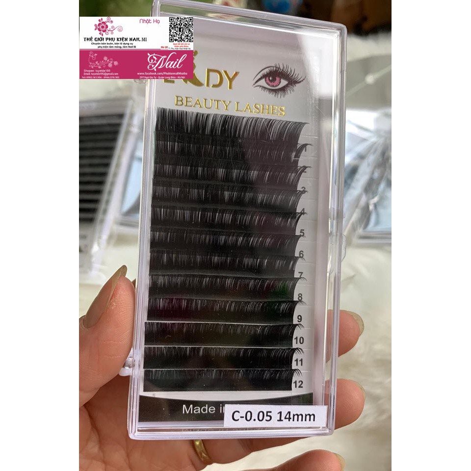 Mi Khay Lady Độ Cong C/CC độ dày 0.05 Volumn Classic Tạo Fan Nối Mi Đủ Các Độ Dài - Lẻ 1 Khay
