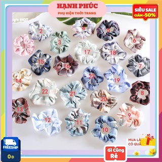 Dây buộc tóc scrunchies dễ thương 💙𝑭𝑹𝑬𝑬𝑺𝑯𝑰𝑷💙 cột tóc hàn quốc caro đẹp thời trang