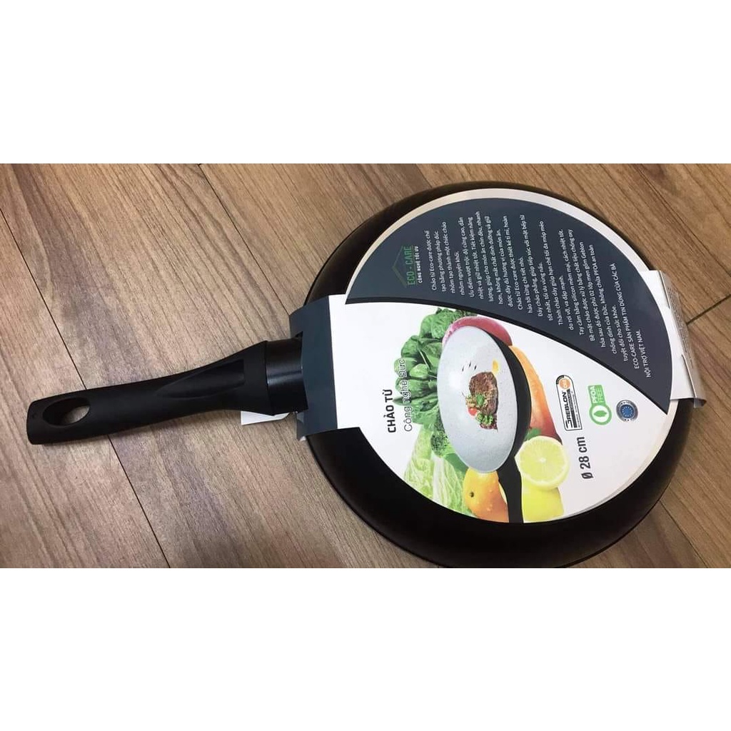 Chảo từ chống dính ECO - CARE dùng được bếp từ, bếp ga, điện  men gốm  size 20, 24,28cm sản xuất theo công nghệ Đức