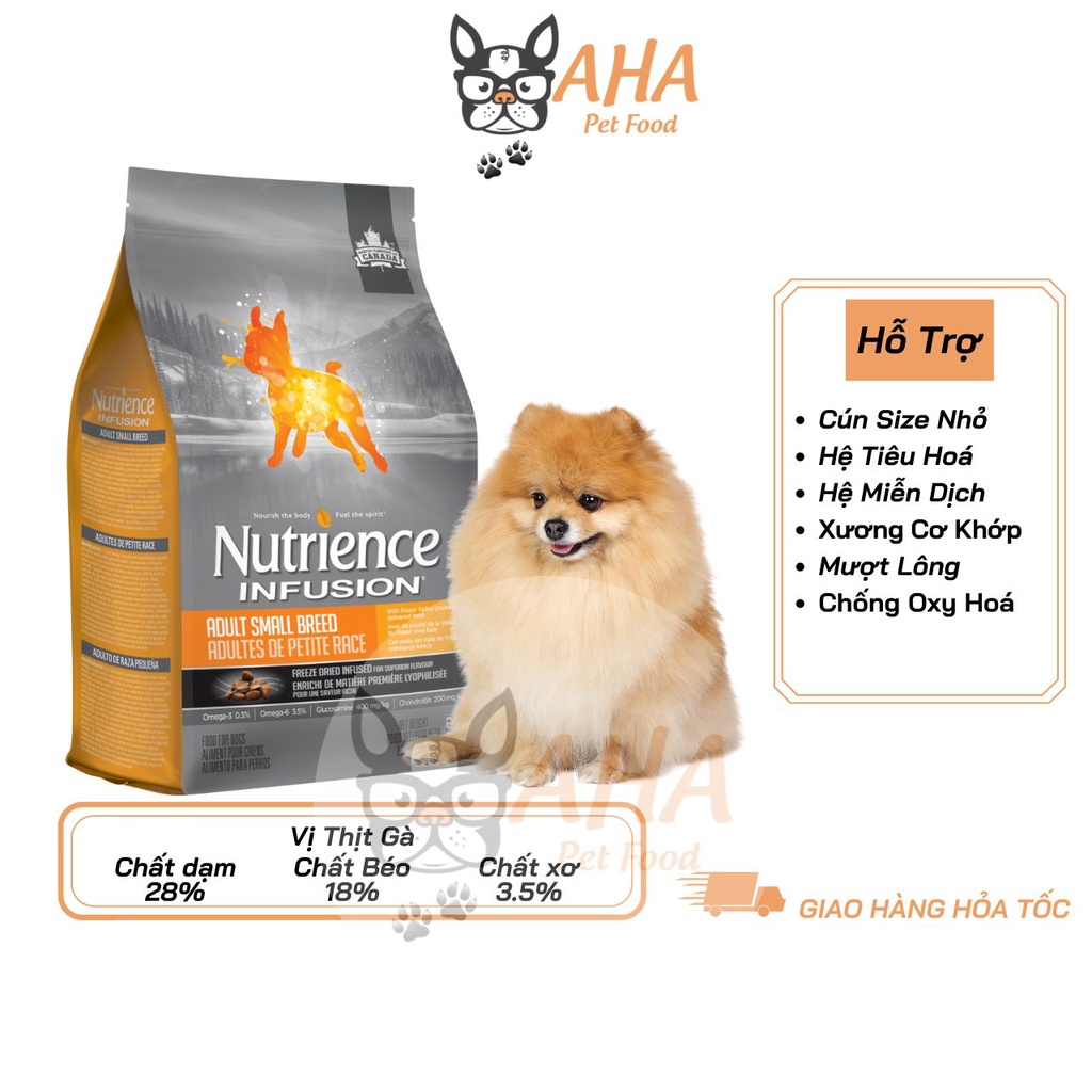 Thức Ăn Cho Chó Pomeranian, Nutrience Infusion Bao 500g - Thức Ăn Cho Chó, Vị Thịt Gà, Rau Củ Quả, Trái Cây