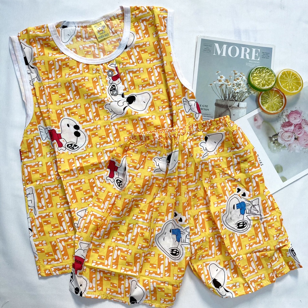 Bộ bé trai sát nách size từ 15-18kg - đồ bộ chất tole mềm mát - ND08