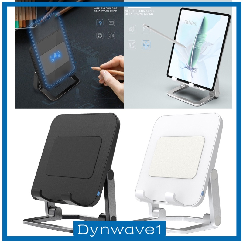 [DYNWAVE1] Wireless Charger Stand, 2 Coil 15W Fast Wireless Charger Station, Zinc Alloy Wireless Charging Dock for