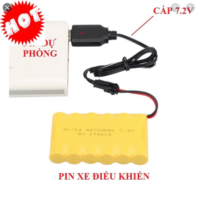 Pin kèm sạc usb 7.2v 700mah Pin đồ chơi điều khiển tốt giá sỉ