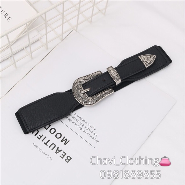 Đai váy bản 4cm sang chảnh mạ đồng vàng óng