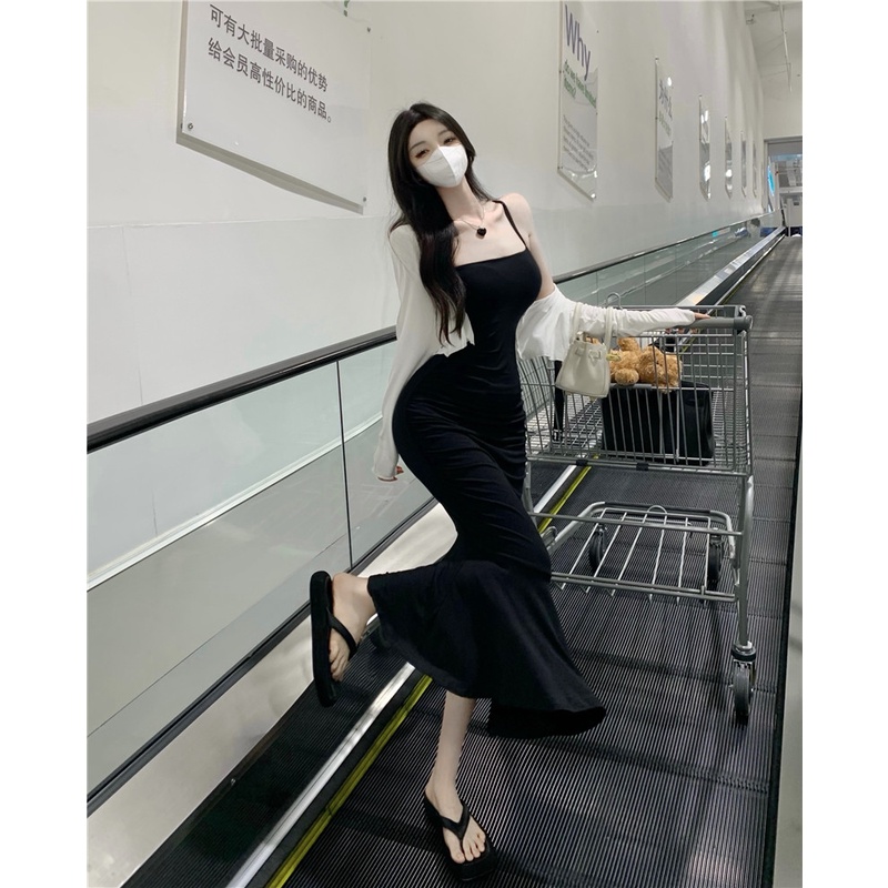 Đầm Hai Dây Lưng Cao Dáng Ôm Thời Trang Mùa Hè Quyến Rũ Cho Nữ